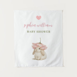 Watercolor Bunny Baby Shower Invitation Tapestry