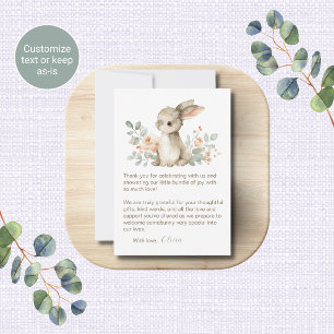 Watercolor Bunny Baby Shower Thank You Cards