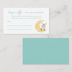 Watercolor Bunny Blue Baby Shower Diaper Raffle Enclosure Card