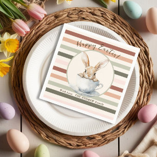 Watercolor Bunny Custom Spring Easter Napkin