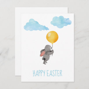 Watercolor Bunny Easter Holiday Card