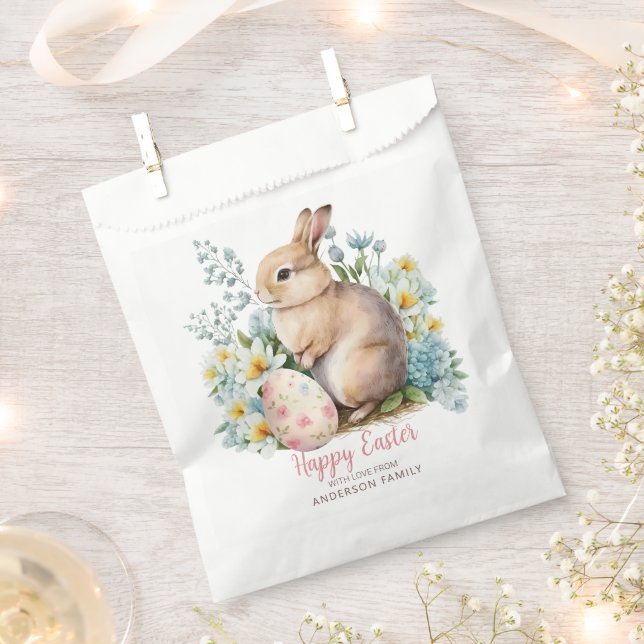 Watercolor Bunny  Favour Bags (Clipped)