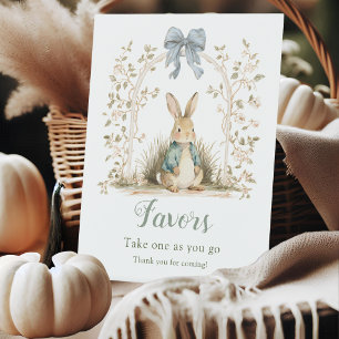 Watercolor Bunny Floral Arch Baby Shower Favours  Pedestal Sign