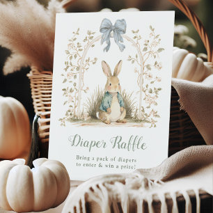 Watercolor Bunny Floral Arch Diaper Raffle Pedestal Sign