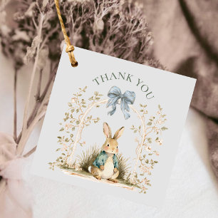 Watercolor Bunny Floral Arch Thank You Stickers