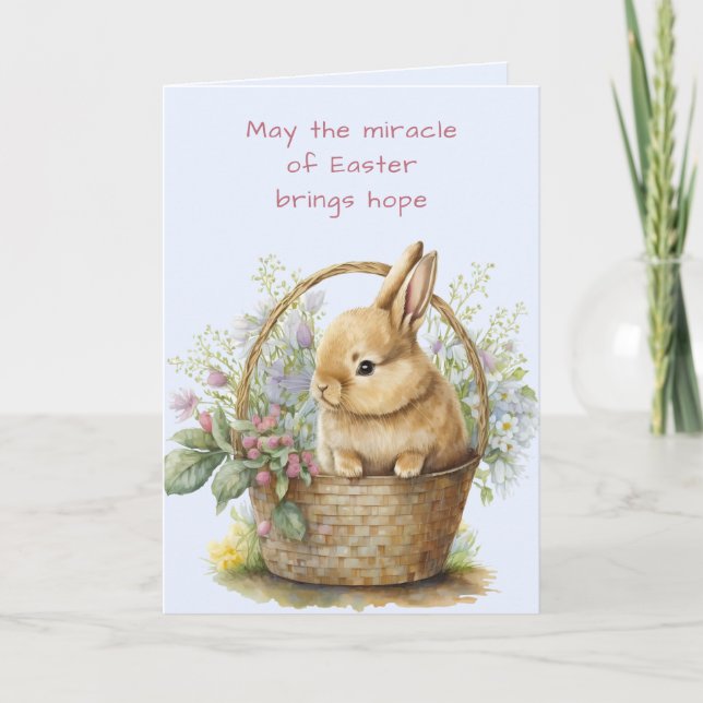 Watercolor Bunny  Holiday Card (Front)