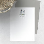 Watercolor Bunny Personalised Stationery Card<br><div class="desc">Simple and cute,  this personalised stationery features your name or monogram with two small cute woodland bunny rabbits in my original hand painted watercolor art. To see more designs like this visit www.zazzle.com/vginvites</div>