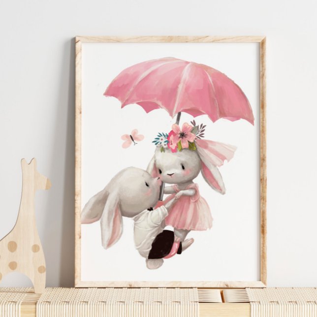 Watercolor Bunny Princess | Bunny Wall Print (Creator Uploaded)