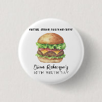 Watercolor Burger Party Birthday