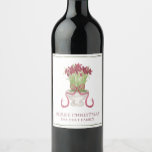 Watercolor Burgundy Amaryllis Christmas Wine Label<br><div class="desc">PreppyPrint.com - Celebrate Christmas in style! Add your personalised touch. Transfer this design onto the products of your choice too! Please visit my designer store,  PreppyPrint.com,  for coordinating items.</div>