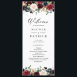 Watercolor Burgundy and Blue Flowers Wedding Programme<br><div class="desc">Share the wedding details with your family and friends with these customisable wedding programs. It features watercolour garlands of burgundy,  navy blue and blush flowers and greenery. Personalise by adding your details. These floral wedding programs are perfect for fall and winter weddings.</div>