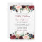 Watercolor Burgundy Blue Floral Elegant Wedding
