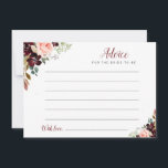 watercolor burgundy & blush floral advice card<br><div class="desc">A simple floral design with beautiful burgundy,  blush pink and navy blue watercolor flowers. Feel free to change the colours and text details.</div>