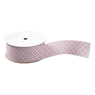 Watercolor Burgundy Christmas Plaid Grosgrain Ribbon