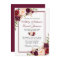 Watercolor Burgundy Floral Wedding Invitation