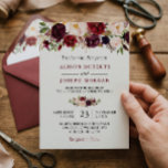 Watercolor Burgundy Red Floral Rustic Boho Wedding Invitation<br><div class="desc">*** See Matching Items: https://zazzle.com/collections/119552305648576390 *** ||| 

Watercolor Burgundy Red Floral Rustic Boho Wedding Invitation. For further customisation,  please click the "customise further" link and use our design tool to modify this template. If you need help or matching items,  please contact me.</div>
