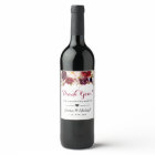 Watercolor Burgundy Red Floral Wedding Thank You