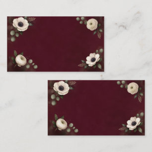 Watercolor Burgundy Wedding Enclosure Card