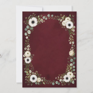 Watercolor Burgundy Wedding Invitation