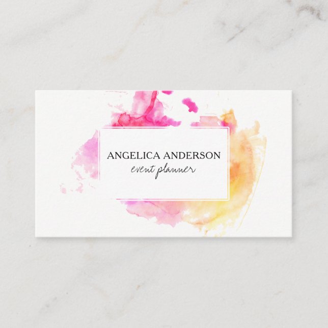Watercolor Business Card (Front)