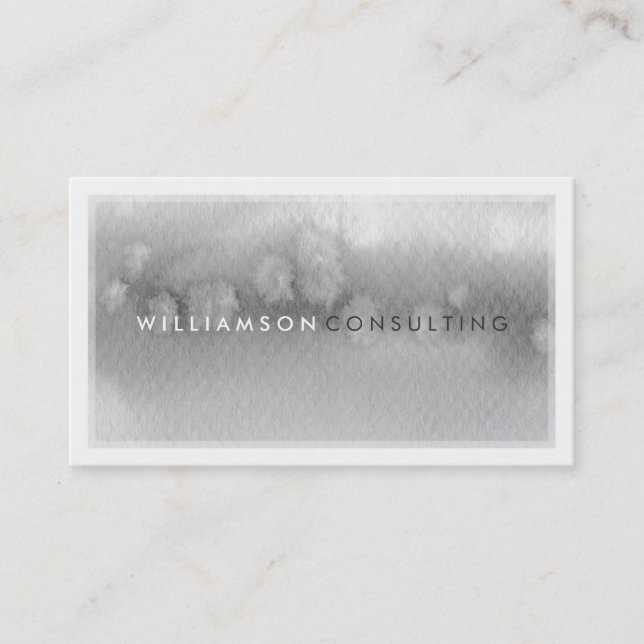 WATERCOLOR BUSINESS CARD :: modern trendy grey (Front)