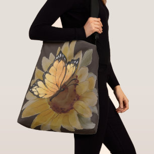 Watercolor Butterflies and Flowers Crossbody Bag