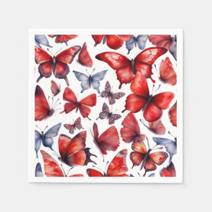 Watercolor butterflies art napkin