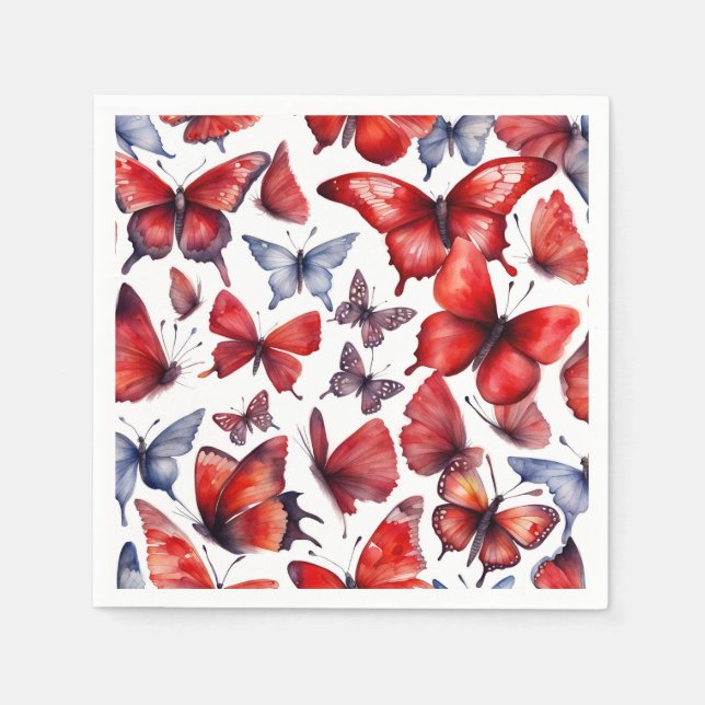 Watercolor butterflies art  napkin (Front)