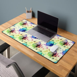 Watercolor Butterflies Desk Mat