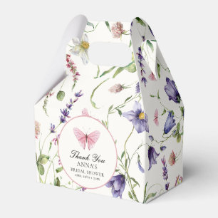 Watercolor Butterflies Flowers Bridal Shower Favour Box