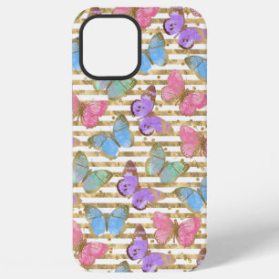 Watercolor Butterflies Gold Glitter iPhone 12 Pro Max Case