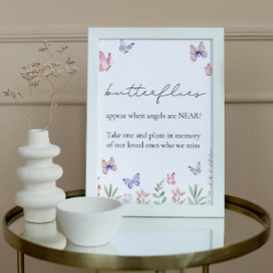Watercolor Butterflies In Loving Memory Poster