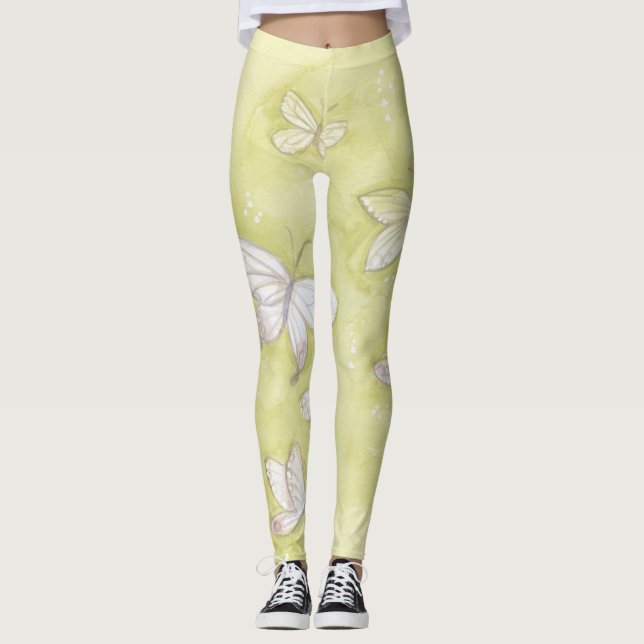 Watercolor butterflies leggings (Front)