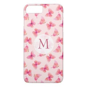 Watercolor Butterflies Monogram Blush Case-Mate iPhone Case