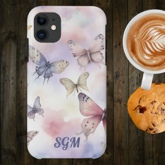 Watercolor Butterflies Monogram Case-Mate iPhone Case