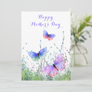 Watercolor Butterflies Mother's Day Card