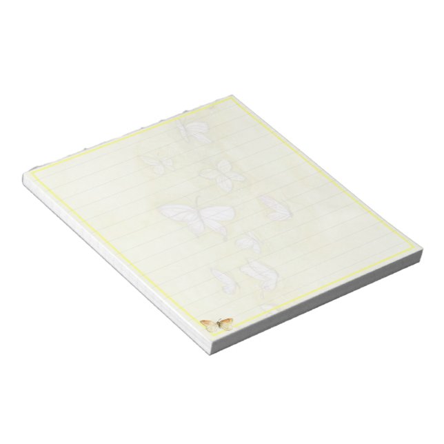 watercolor butterflies notepad (Angled)