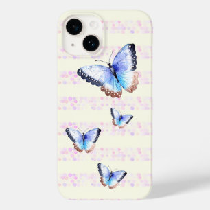 Watercolor Butterflies on Bokeh Light Stripes  Case-Mate iPhone 14 Case