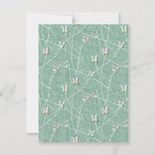Watercolor Butterflies on Mint Green Postcard