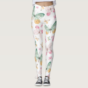 Watercolor Butterflies Pattern Leggings