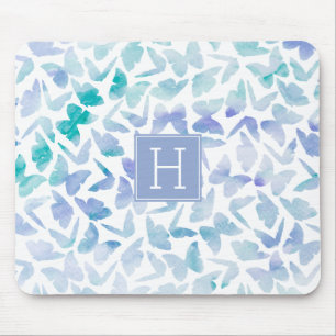 Watercolor Butterflies Pattern Mouse Pad