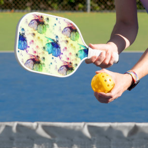 Watercolor Butterflies Pickleball Racket Paddle