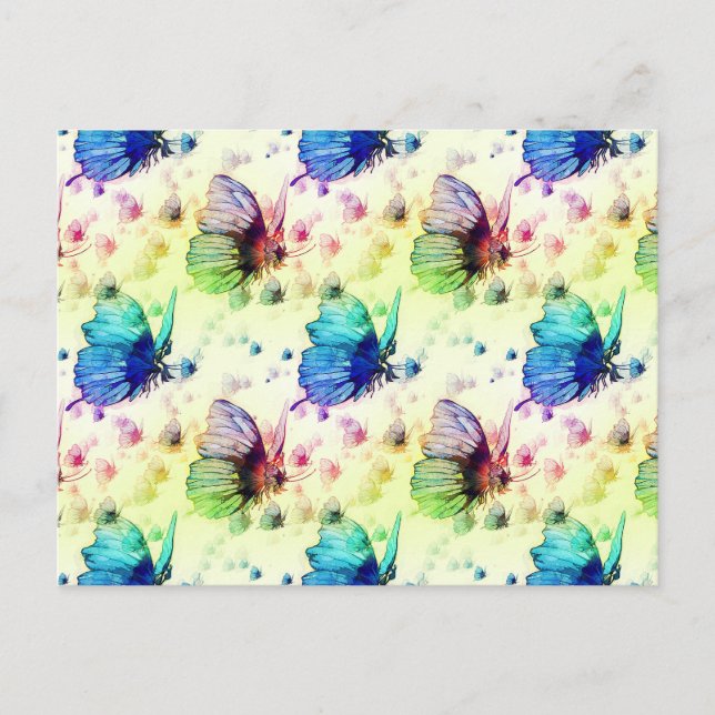 Watercolor Butterflies Postcard (Front)