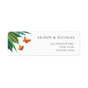 Watercolor Butterflies Return Address Labels