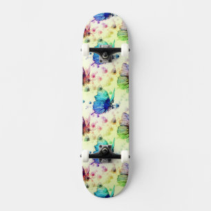 Watercolor Butterflies Skateboard
