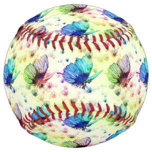 Watercolor Butterflies Softball