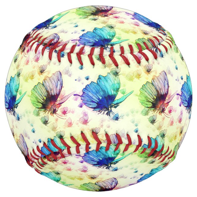 Watercolor Butterflies Softball (Front)