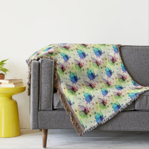 Watercolor Butterflies Throw Blanket