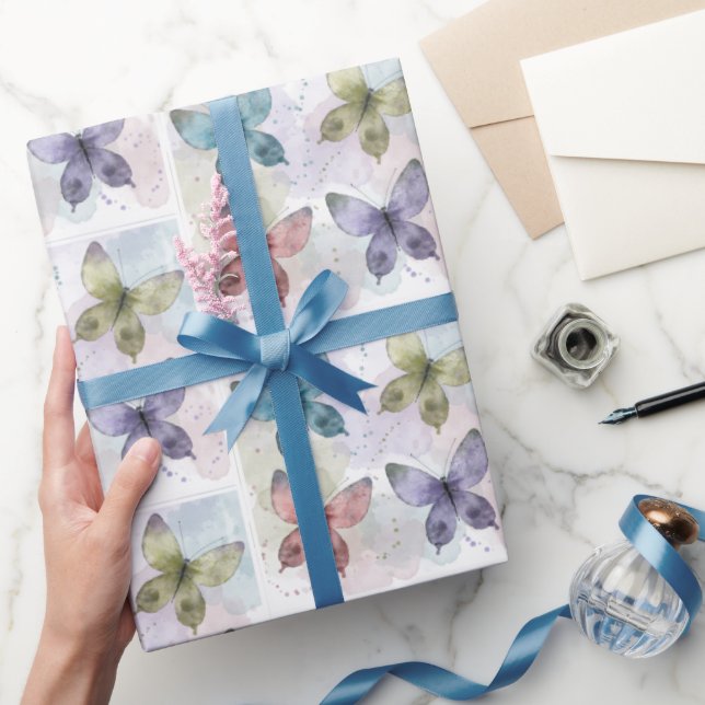 Watercolor Butterflies Wrapping Paper (Gifting)