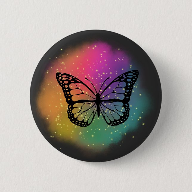  Watercolor Butterfly  6 Cm Round Badge (Front)